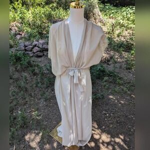 Nasty Gal Sheer Elegant Cream Bathing Suit Cover Robe
